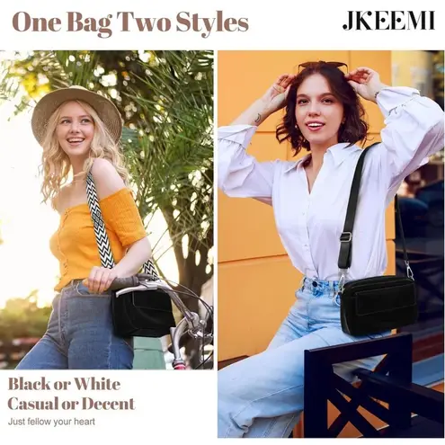 Black Fanny Pack Women Crossbody Purse Matte Faux Leather Sling Vegan Bag D1