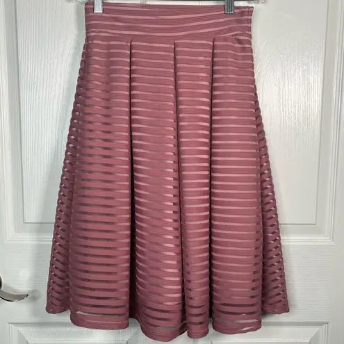 See You Monday Sz S Mauve Pink Pleated Skirt Midi Length A Line