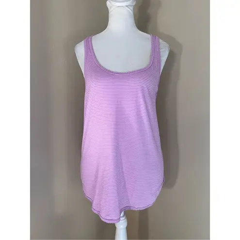 Lululemon  Micro Stripe Pink 105 F Singlet Racerback Tank Top Size 8