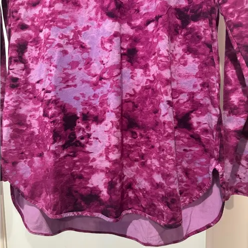 LANDS’ END Tie Dye Purple Long Sleeve Size M Tee, Festival Gorpcore Comfy Staple Pink Size M