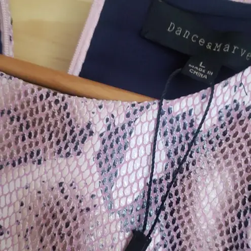 Dance & Marvel pink snake cutout pleated dress NWT 🪱🪱