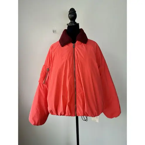 Free People Movement Outpost BomberJacket Size Small Cherry‎ Tomato Red