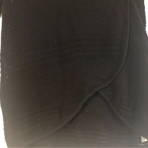 New Directions Black Wrap Look Cowl Neck Sweater, Size Small