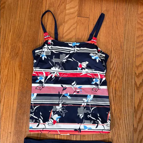 Amoena Capri Tankini Top High Waisted Bottom Blue size 8 cup B NWT Mastectomy