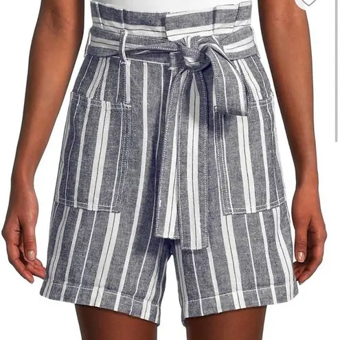 joe's jeans  Striped Linen Blend Paperbag Shorts Chambray Size 26 New