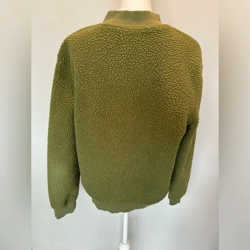 Zyia Active Olive Green Fleeced Bomber Jacket | Size L | EUC | Full Zip