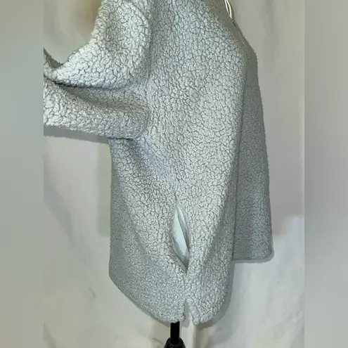 PINK Victoria's Secret Sherpa 1/4 Zip Pull Over Long Sleeve Size Sm Gray