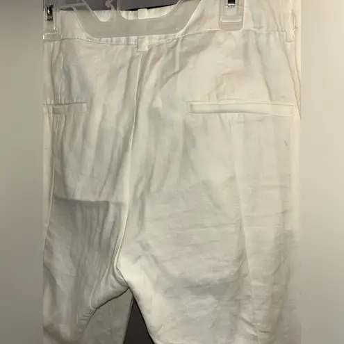 Marella white linen pants fringe bottom size 10 women’s