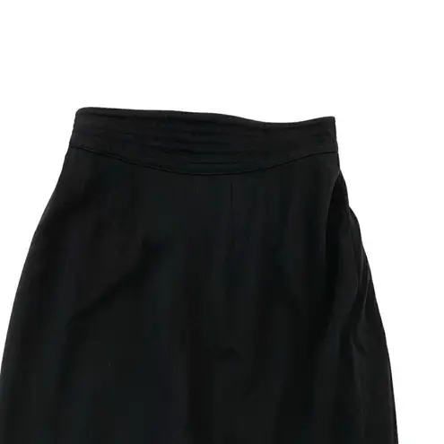 Vintage 80s Escada 100% Wool Pencil Skirt Quilted Waist Classic Black size 2/4