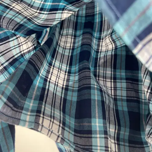 Pistola Wrap Top Size Small Shirt NWOT Cropped Blue Plaid NEW Country Picnic