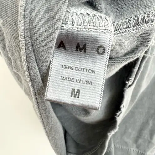 AMO Distressed Crop Tee Gray Size M