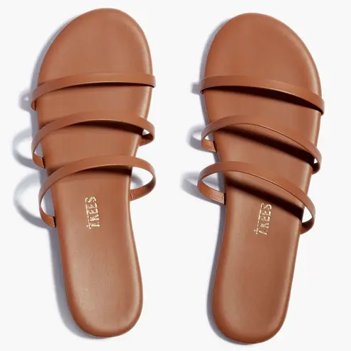 Tkees EUC Emma Leather Strappy Slide Sandals, Heat Wave Tan, Sz. 8