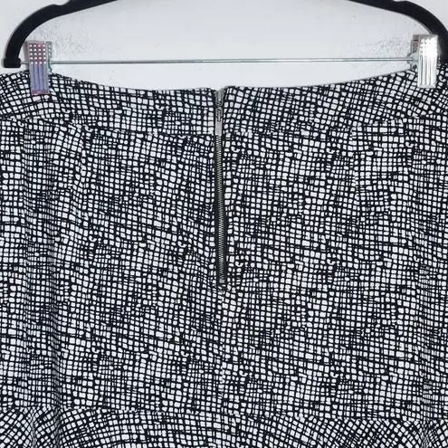 Cato  Black and White Print Mini Skirt with Ruffle Hemline NWT Size 16