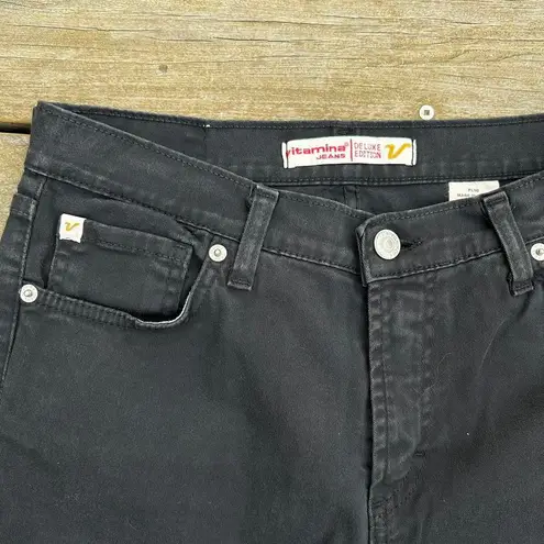 Vitamin A Solid Black Jeans Mid Rise Dark Wash Made in Italy