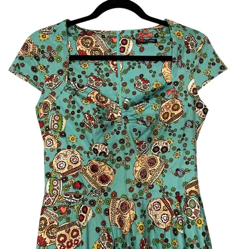 Hell Bunny Sugar Skull Sasha Dress Goth Emo Calavera Day of the Dead