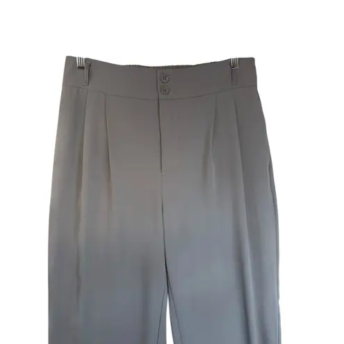 Halara Wide Leg Pants Gray High Waist Old Money Capsule Wardrobe Size Large