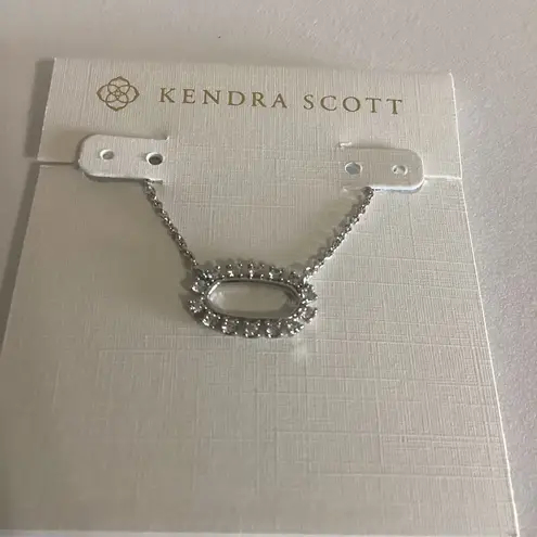 Kendra Scott 
Elisa Open Frame Crystal Pendant Necklace in Silver Tone