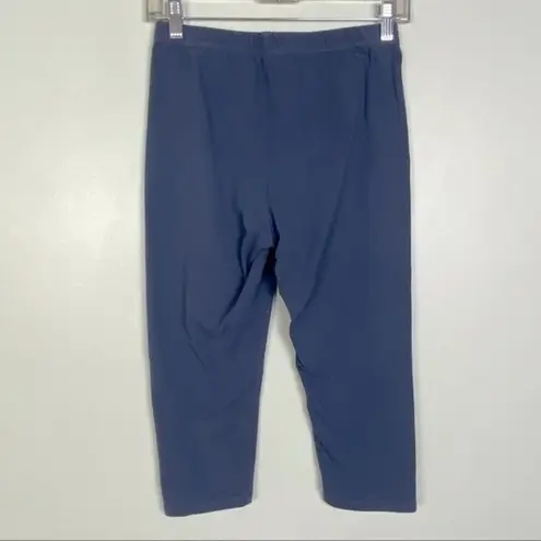 Flax blue cotton blend capris leggings in size XS. EUC