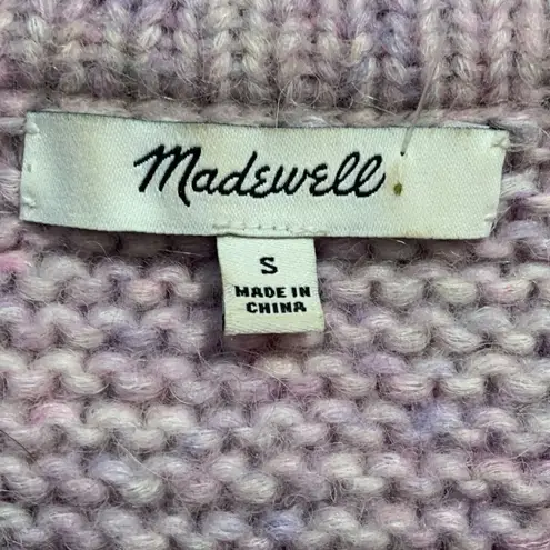 Madewell  Fringe Sleeve Pullover Sweater Loose Knit Pastel Lavender Drop Shoulder