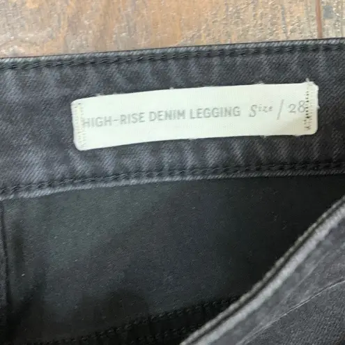 Pilcro and the Letterpress Anthropologie High-Rise Denim Black Legging Jeans