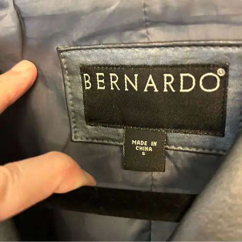 Bernardo Genuine leather blue silver ladies jacket, moto, trendy, mod, small