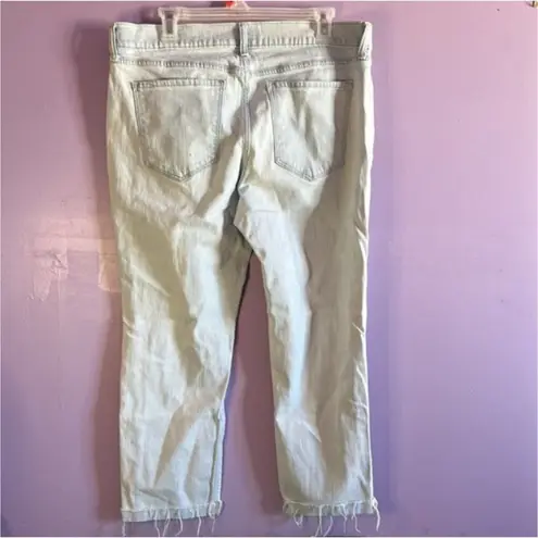 Old Navy Pale Blue Distressed Boyfriend Jeans Size 12