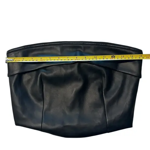 Fore Size S Faux Leather Tube Top Black Cropped Going Out Top Baddie Cocktail