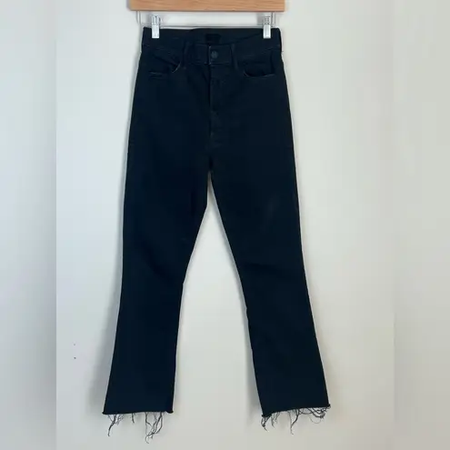 MOTHER The Hustler Ankle Fray Jeans Black Size 26 Not Guilty