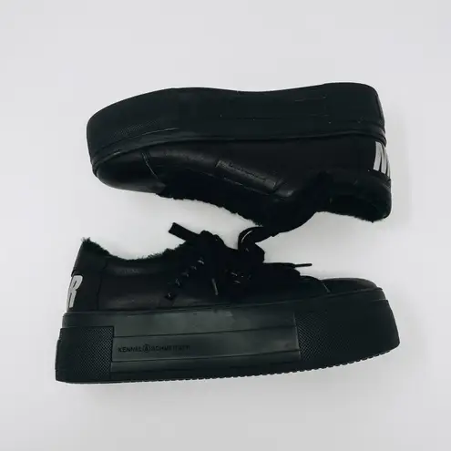 Kennel & Schmenger Black Leather Studded Platform Sneakers Size 7