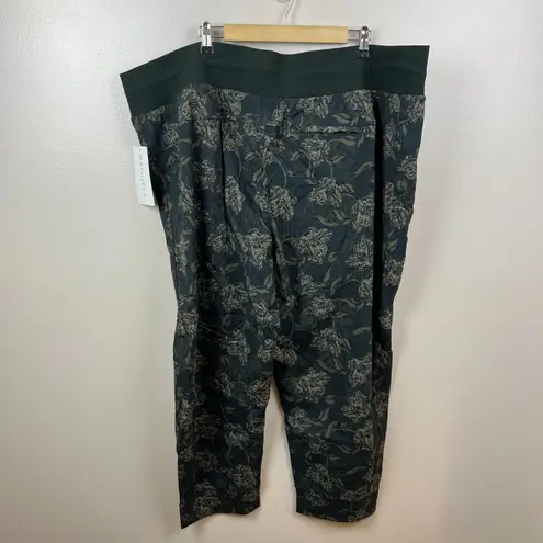 Athleta  Trekkie North Jogger Pants Size 26 Green Floral Travel Lounge Ripstop