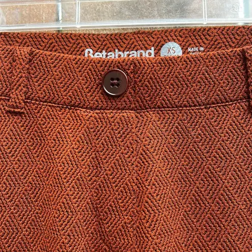 Betabrand Yoga Travel Dress Jacquard Burnt Orange Pants Sz XS Petite