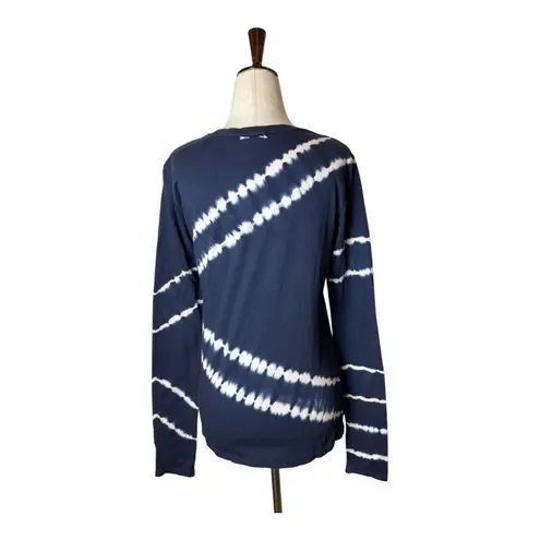 The Upside Shirt Women Small Navy Blue Tie Dye Courtney Long Sleeve Tee Retro