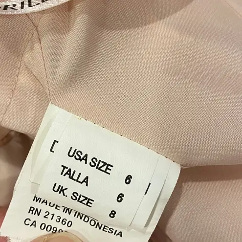 Mori Lee Lace Bodice Dress Chiffon Party Cocktail Pastel Pink Blush Sleeveless 6