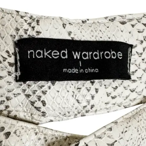 Naked Wardrobe New Snake V Waist Pant Faux Leather Size L