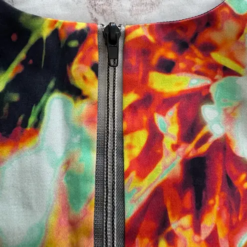 Black Halo Anthropologie Colorful Abstract Crop Top, size 2 zipper back lined