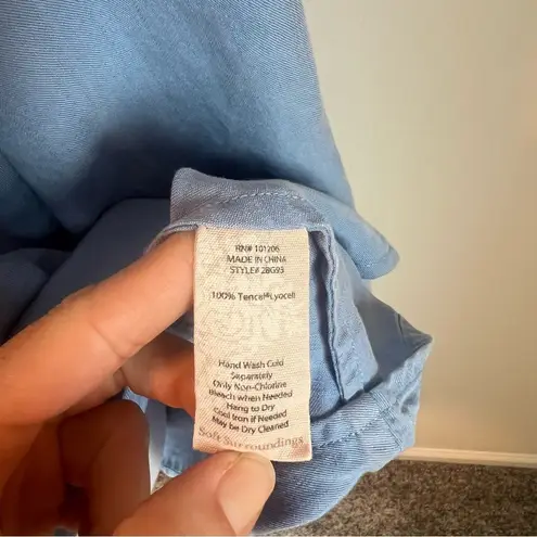 Soft Surroundings Tencel Island Breeze Button Down Shirt Tunic Size Large