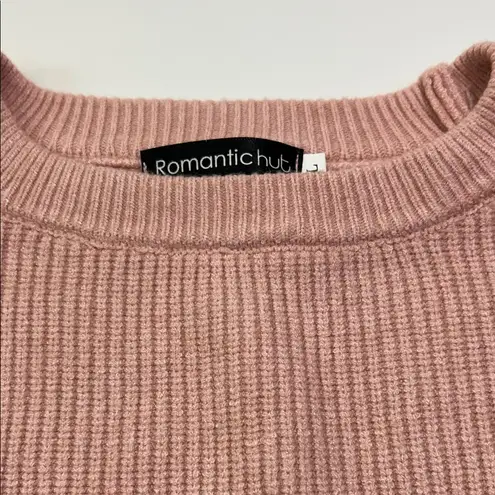 Commonwealth Pink Sweater with Pearl Accents Size L