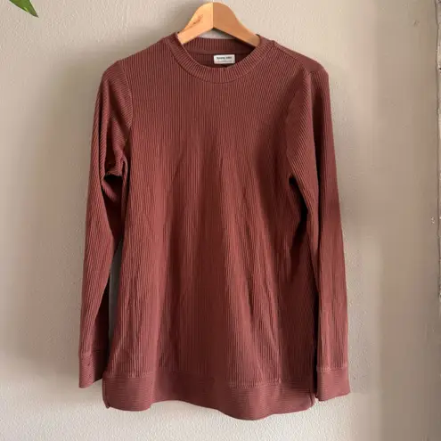 TOMMY JOHN Zen Ribbed Crewneck Brown