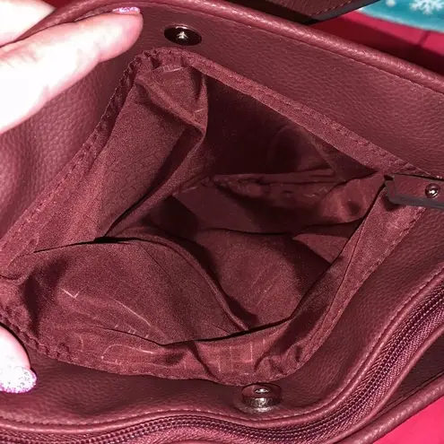 Rosetti maroon leather crossbody shoulder bag