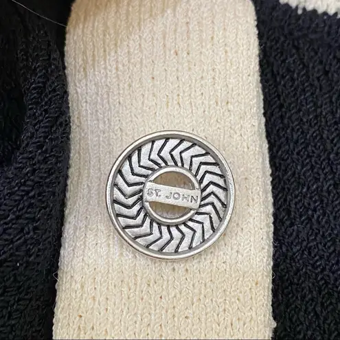 St. John Vintage Black/ Ivory Cream Wool Blend Jacket Skirt Set 2/S