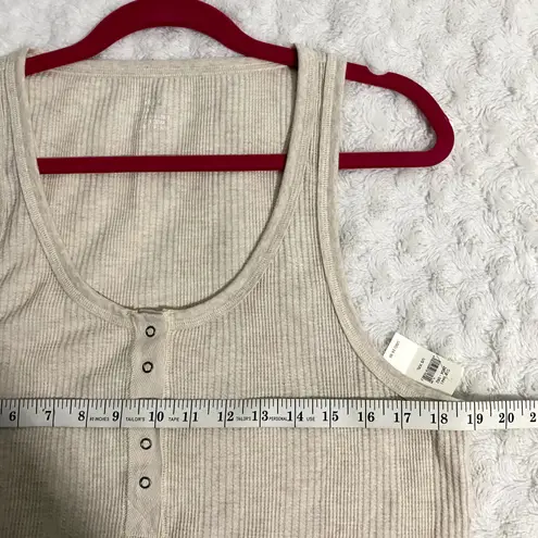 Aerie NEW  Cream Waffle Knit Harley Soft Basic Loungewear Tank Top XXL