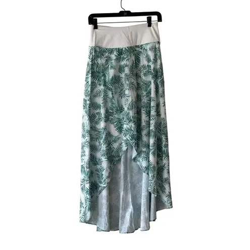 Halara Tropical Leaf Print High-Low Maxi Skirt With Built-In Shorts Palm Print S