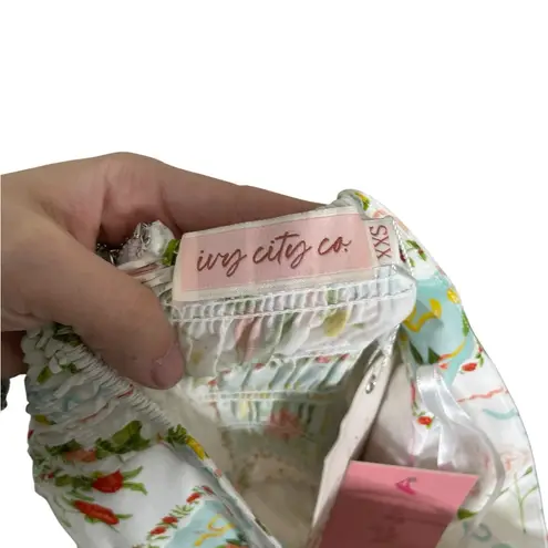 Ivy City Co NWT Floral Print Maxi Skirt Rosina Skirt in Citrus White Size XXS