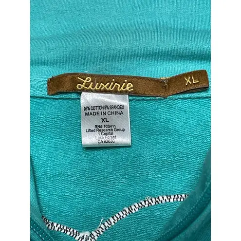 Luxirie by LRG Activewear Zip Front Aqua Sweatshirt Jacket size XL Blue