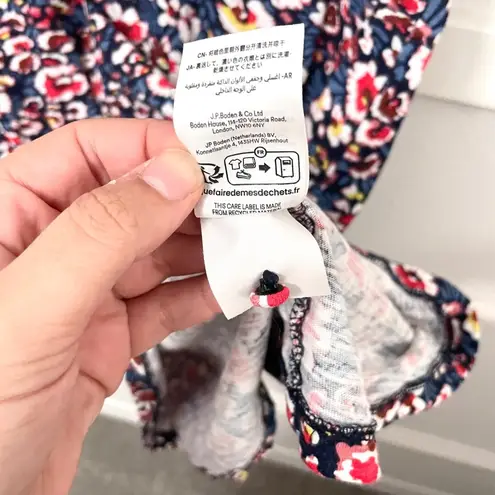 Boden USA Boden V-Neck Jersey Mini Dress In French Navy Eden Bloom Size 10R