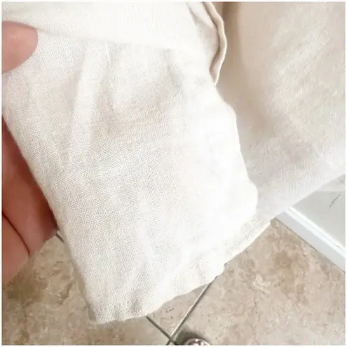 Club Room Luxury 100% Linen Button Down Long Sleeve Light Beige Coastal Boho Size M