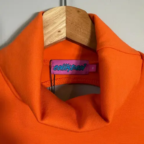 Edikted Rhani Open-Back Bodycon Mini Dress Women's Medium Orange Going Out NWT