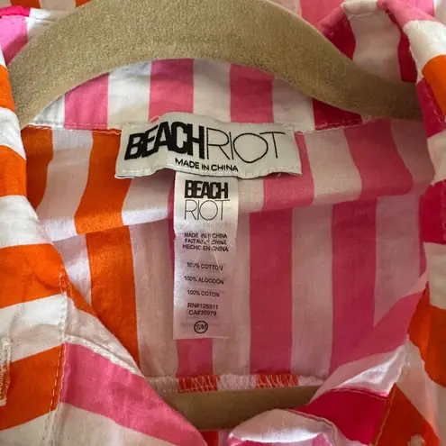 Beach Riot Alexa Top Sunset Stripe Button Down Small/Medium