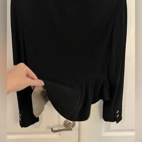 DONNA GRAY 4 Structured Black Blazer with Back Peplum