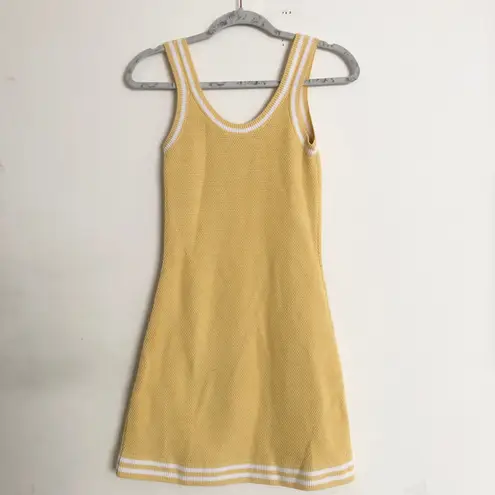 Alo Yoga Tennis Club Sweater Knit Dress Warm Butter/White S